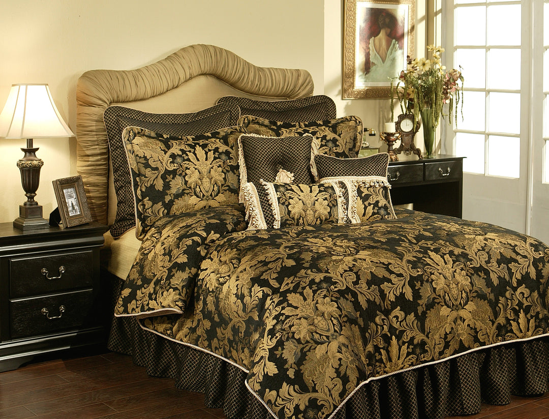 Austin Horn Lismore Black 3 Piece Luxury Comforter Set Comforter Sets By Pacific Coast Home Furnishings