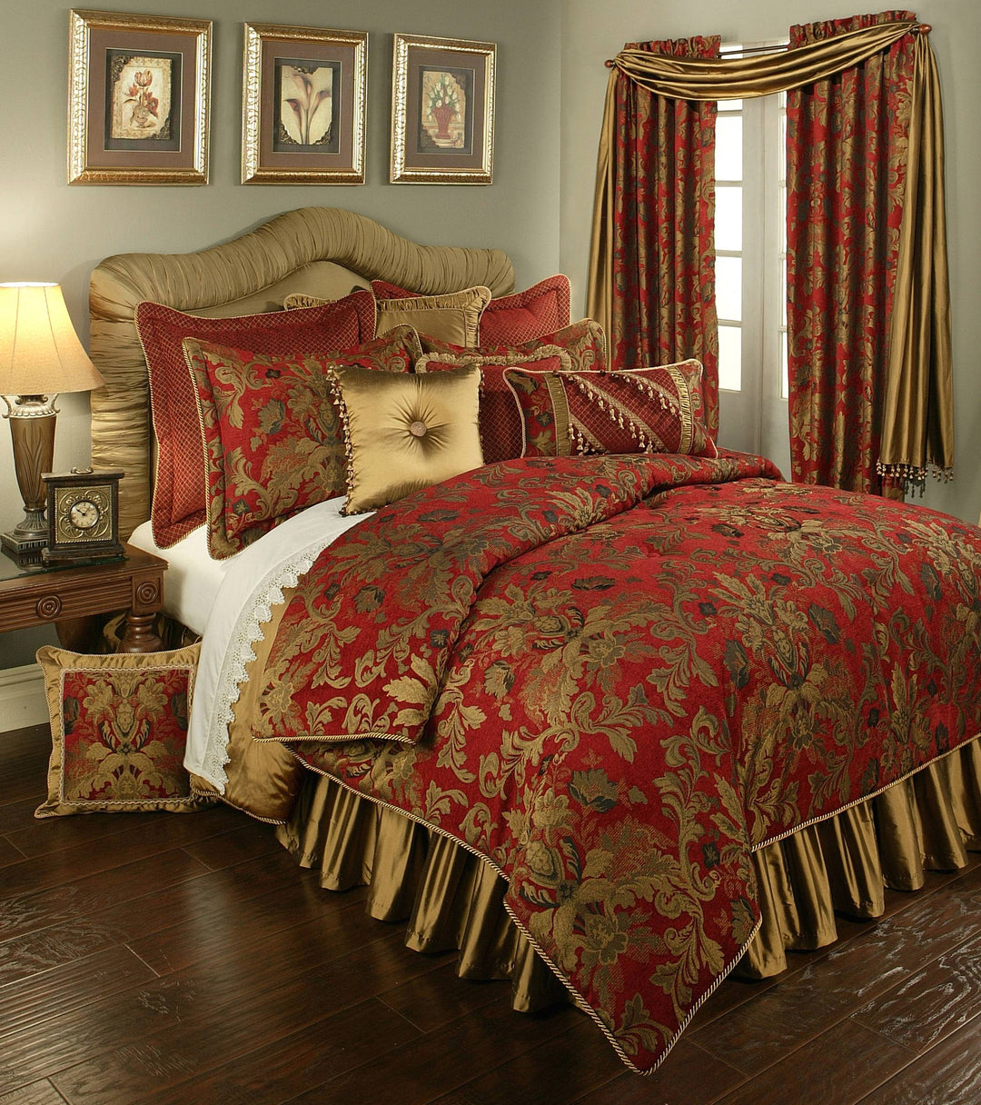 Austin Horn Verona Red 3 piece Luxury Comforter Set Comforter Sets By Pacific Coast Home Furnishings
