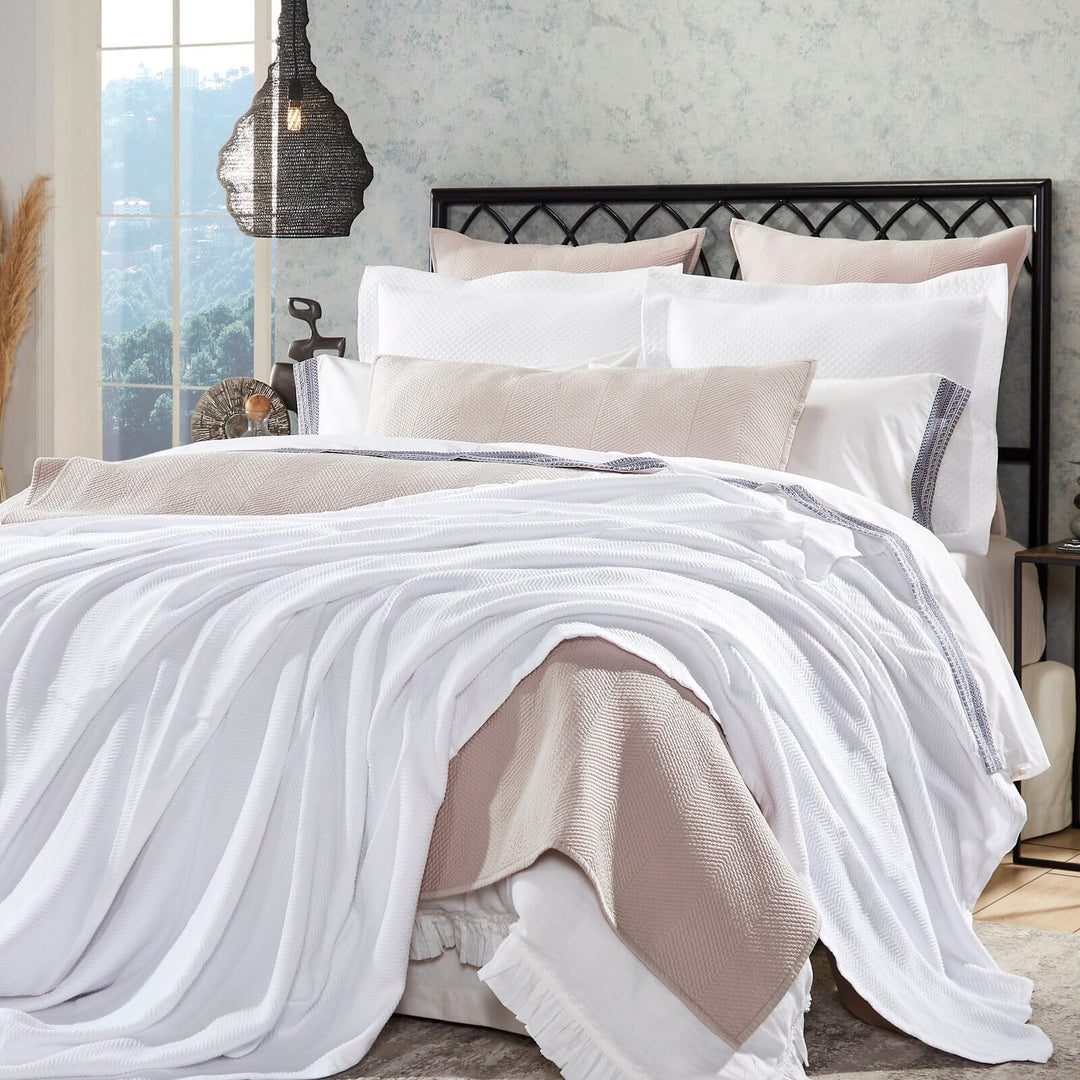 Riviera Chevron Cotton Blanket Blanket By Orchids Lux Home