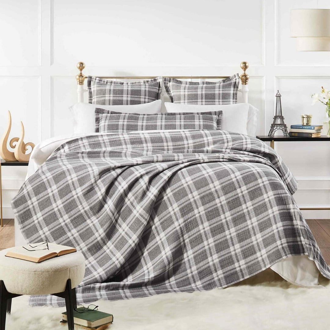 Doyle Check Cotton Blanket Blanket By Orchids Lux Home