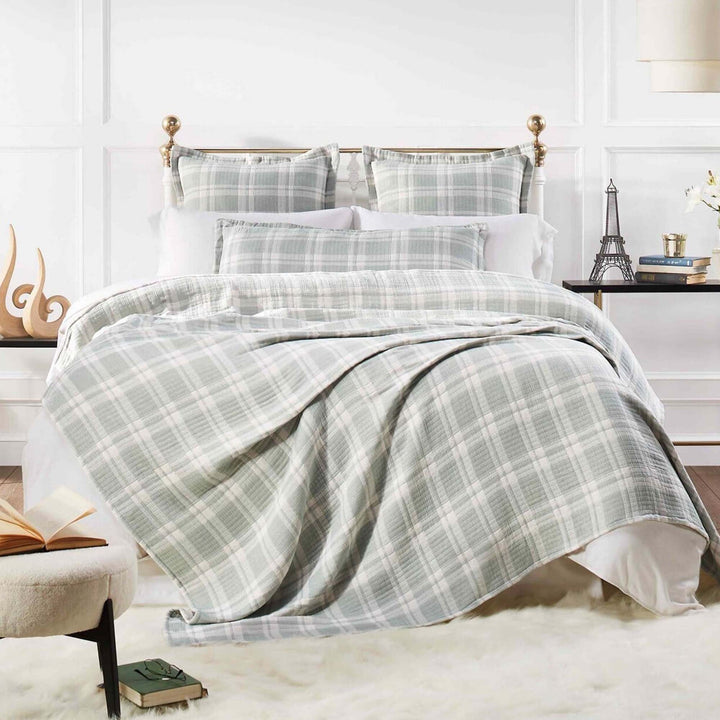 Doyle Check Cotton Blanket Blanket By Orchids Lux Home