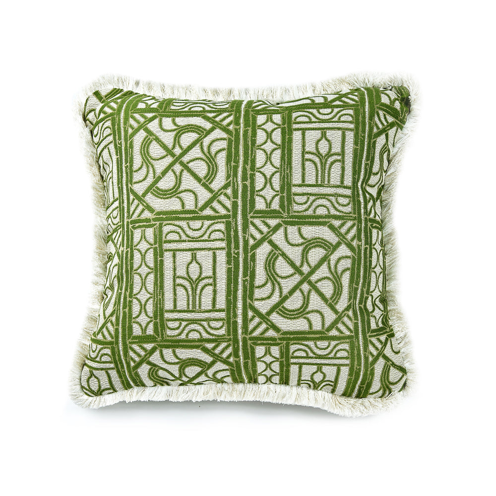 Bamboo Lattice Decorative Throw Pillow w/ Trim Throw Pillows By Ann Gish