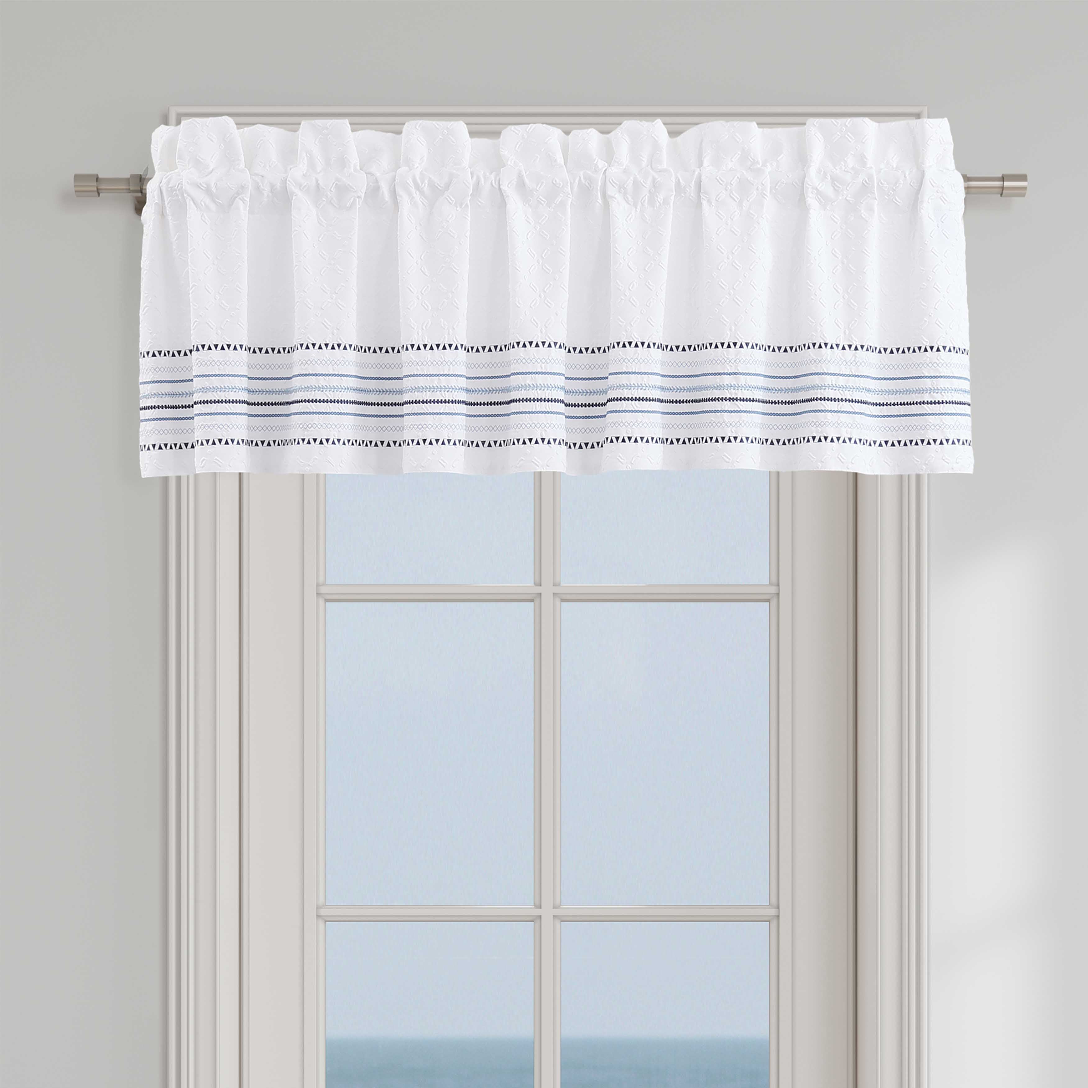 Bayside Blue Straight Window Valance – Latest Bedding