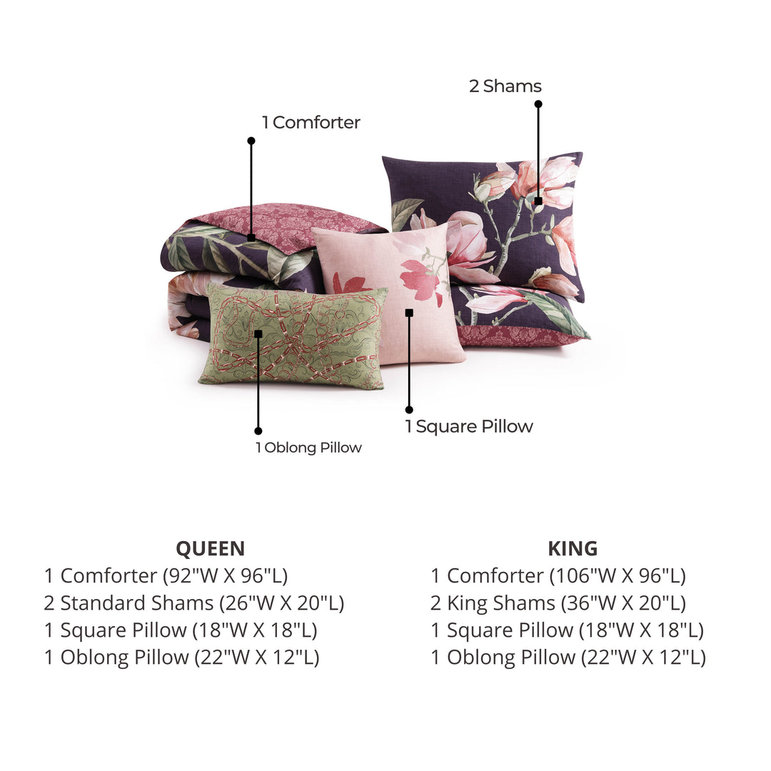 Bebejan Blush Serenade 5 Piece Reversible Comforter Set Comforter Sets By Bebejan®