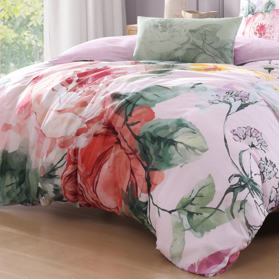 Bebejan Cool Pink Roses 5 Piece Reversible Comforter Set Comforter Sets By Bebejan®