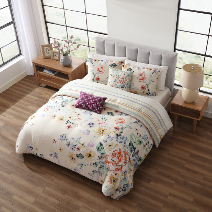 Bebejan Floral Garden 100% Cotton 5-Piece Reversible Comforter Set Comforter Sets By Bebejan®
