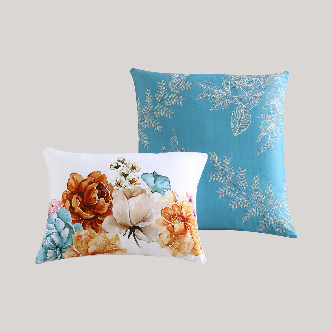 Bebejan Maia Blue 100% Cotton 3-Piece Reversible Comforter Set in Queen- Final Sale Comforter Sets By US Office - Latest Bedding