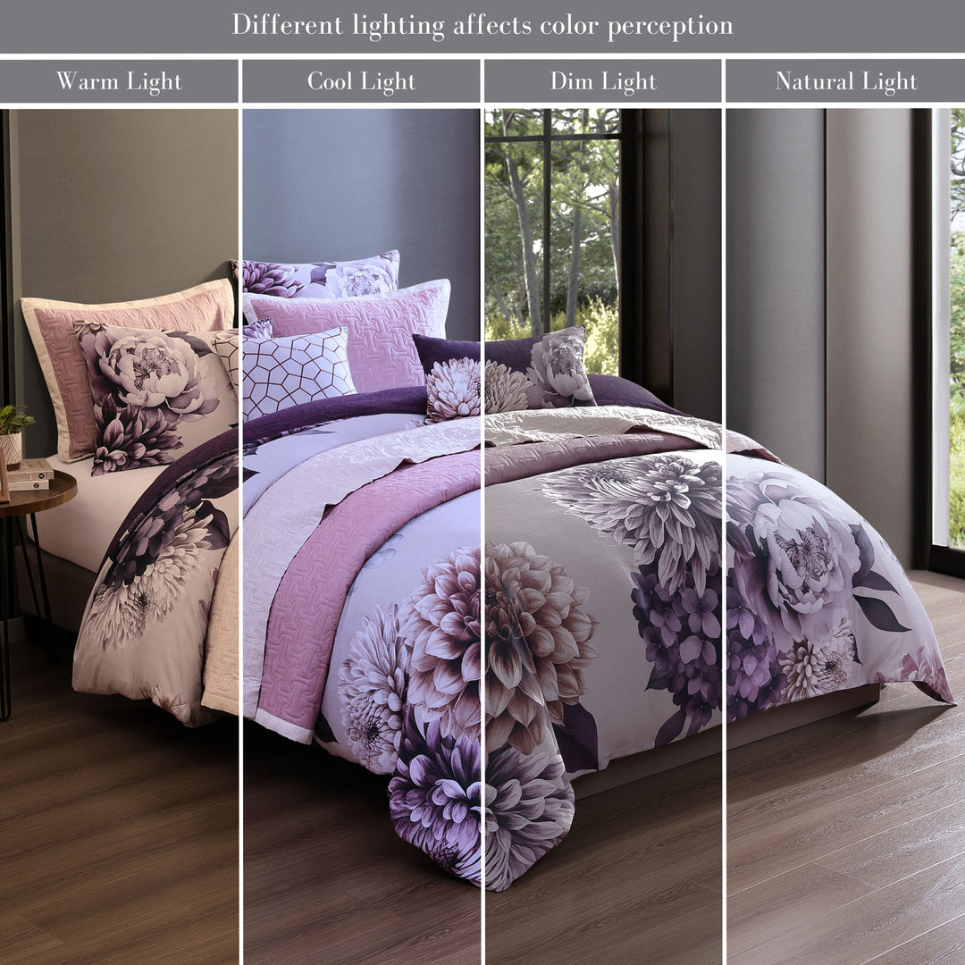 Bebejan Plum Petal 8 Piece Reversible Comforter & Coverlet Set Comforter Sets By Bebejan®