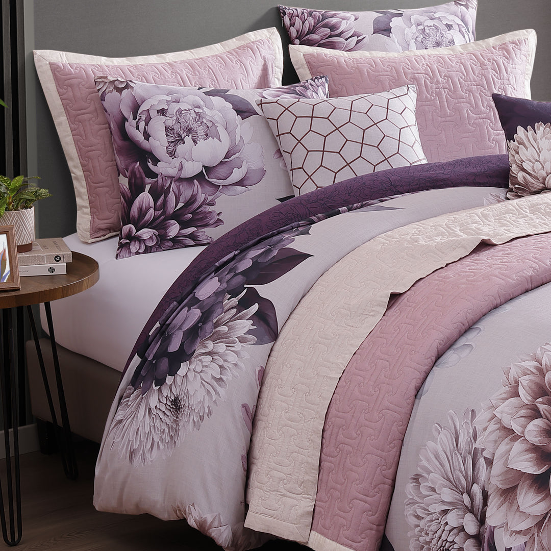 Bebejan Plum Petal 8 Piece Reversible Comforter & Coverlet Set Comforter Sets By Bebejan®