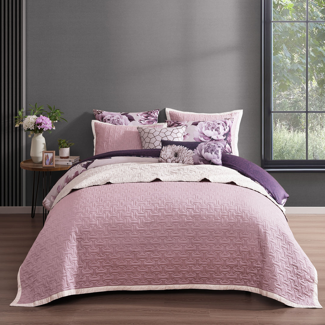 Bebejan Plum Petal 8 Piece Reversible Comforter & Coverlet Set Comforter Sets By Bebejan®