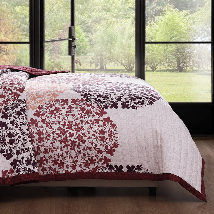 Bebejan Rosewood Harmony 3 Piece Reversible Quilted Coverlet Set Coverlet By Bebejan®