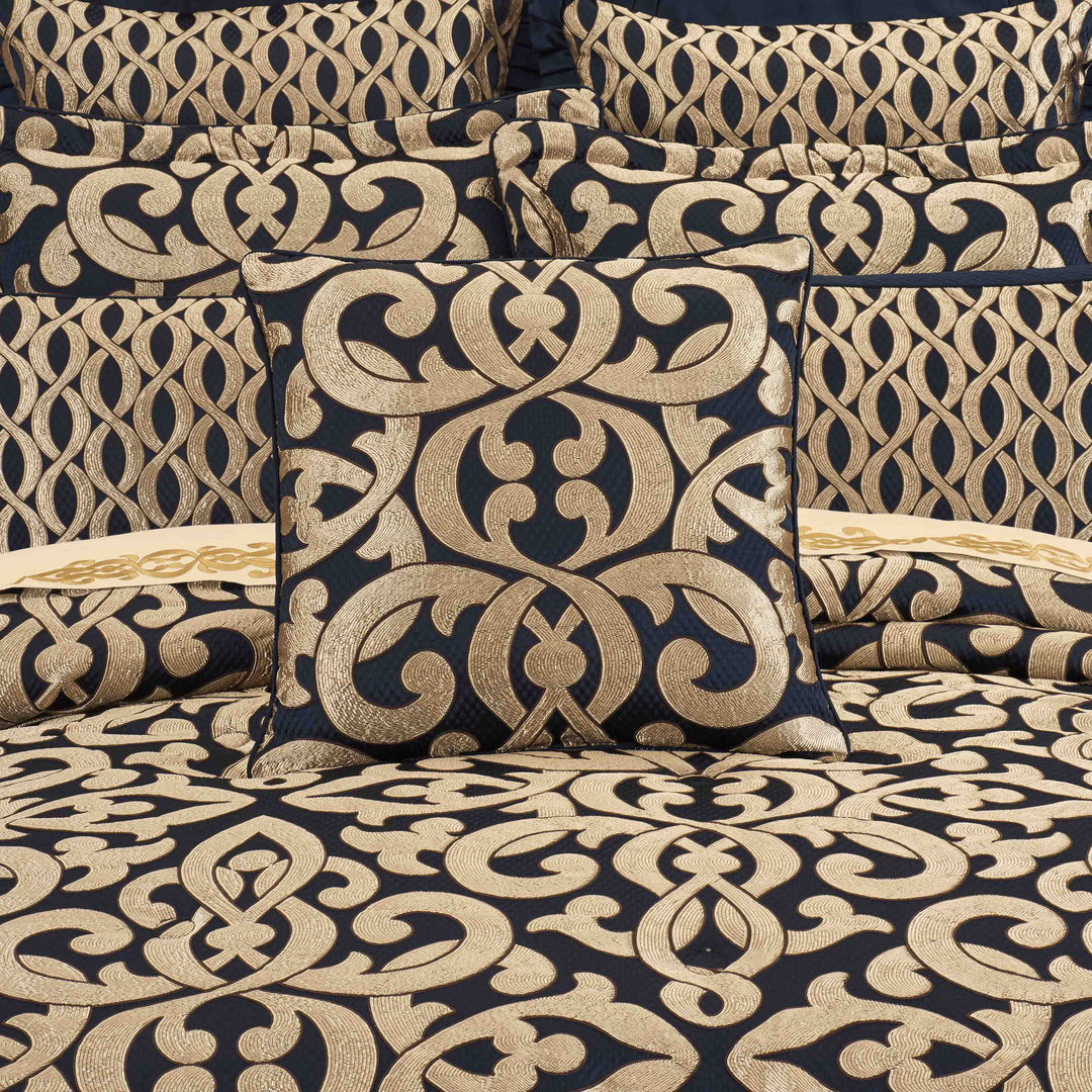 Biagio Navy Square Decorative Throw Pillow 20" x 20" Throw Pillows By J. Queen New York