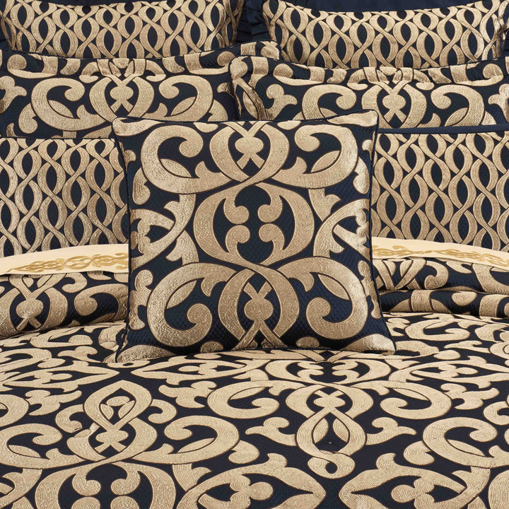 Biagio Navy Square Decorative Throw Pillow 20" x 20" Throw Pillows By J. Queen New York