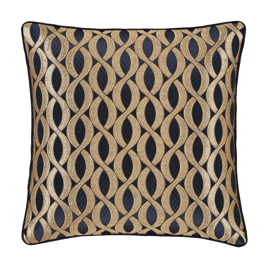 Biagio Navy Square Decorative Throw Pillow 20" x 20" Throw Pillows By J. Queen New York