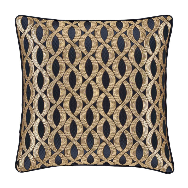 Biagio Navy Square Decorative Throw Pillow 20" x 20" Throw Pillows By J. Queen New York