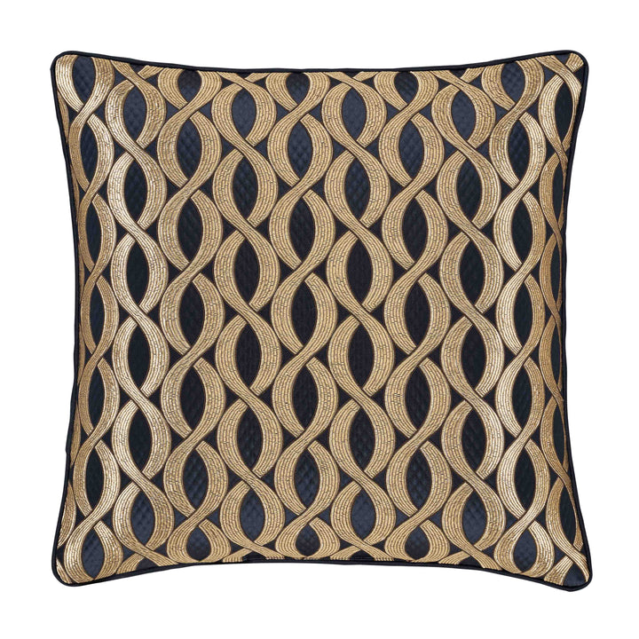Biagio Navy Square Decorative Throw Pillow 20" x 20" Throw Pillows By J. Queen New York