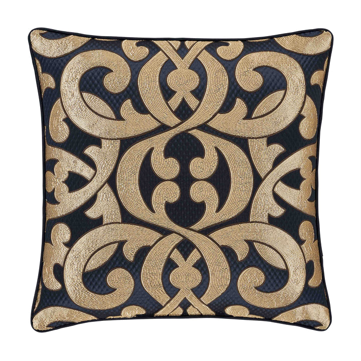 Biagio Navy Square Decorative Throw Pillow 20" x 20" Throw Pillows By J. Queen New York