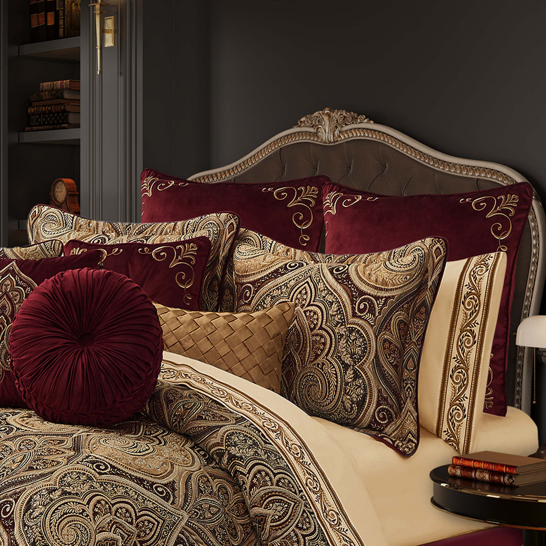 Bordeaux Crimson 4 Piece Comforter Set Comforter Sets By J. Queen New York