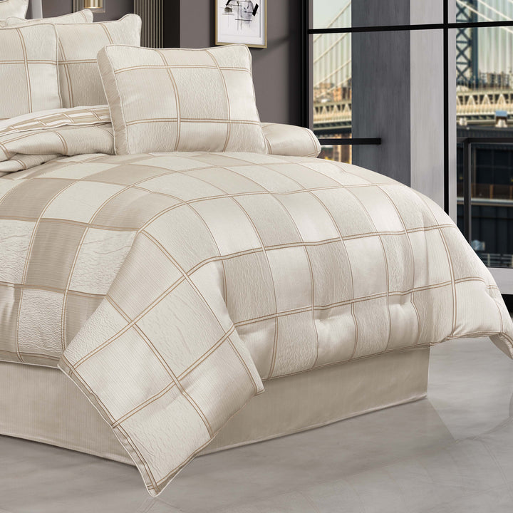 Brando Ivory 4 piece comforter set Comforter Sets By J. Queen New York