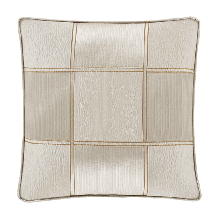 Brando Ivory Square Decorative Throw Pillow 18" x 18" Throw Pillows By J. Queen New York