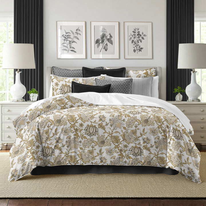 Bronte Gold 8 Piece Comforter Set Comforter Sets By Colcha Linens