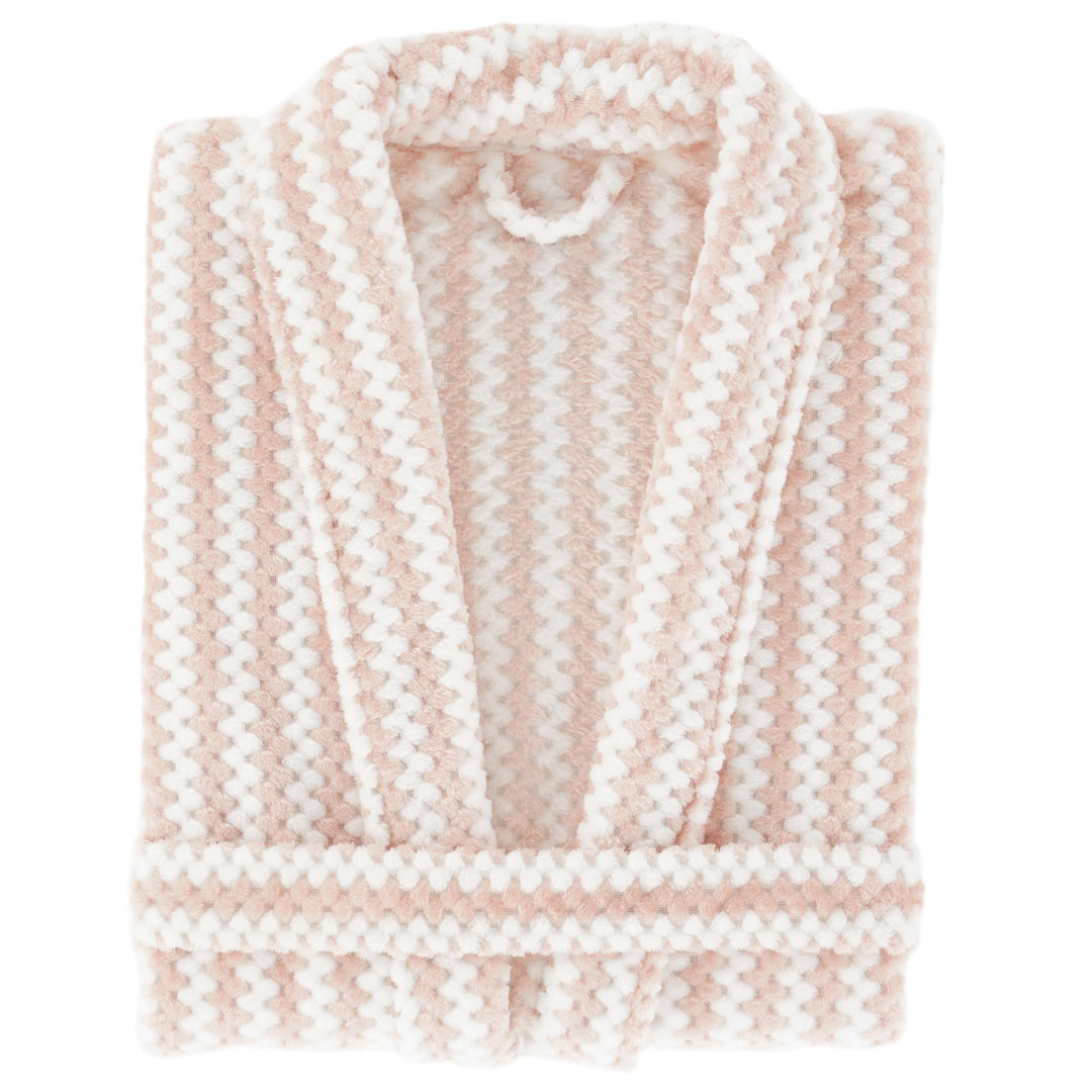 Bubble Stripe Fleece Bath Robe Bathrobe By Annie Selke