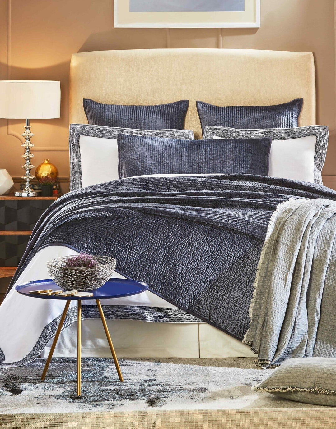 Spencer Channel Stitch Velvet Coverlet Coverlet By Orchids Lux Home