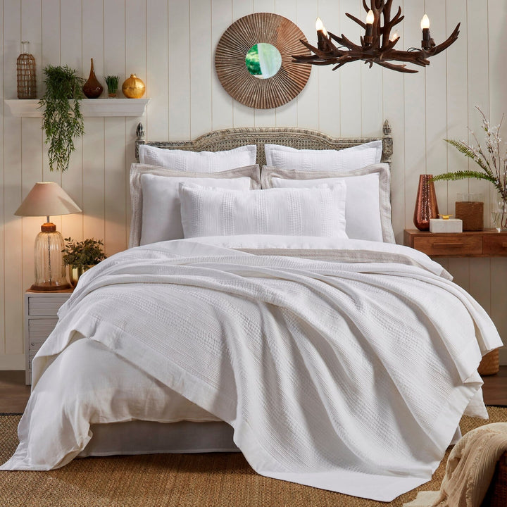 Laysan Channel Quilted Cotton Coverlet Coverlet By Orchids Lux Home