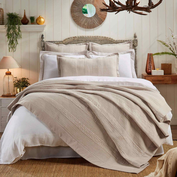 Laysan Channel Quilted Cotton Coverlet Coverlet By Orchids Lux Home