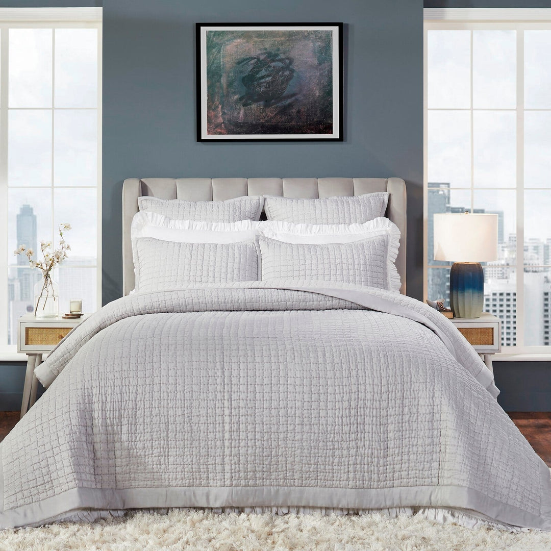 Malibu Silk Square Quilted Coverlet Coverlet By Orchids Lux Home