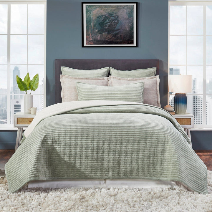 Milton Channel Stitched Velvet Coverlet Coverlet By Orchids Lux Home