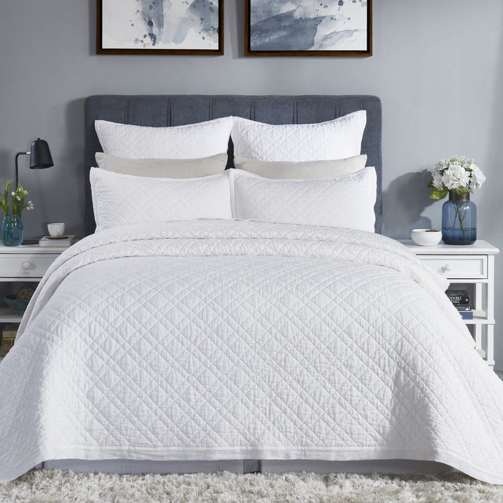 Chloe European Linen Diamond Coverlet Coverlet By Orchids Lux Home
