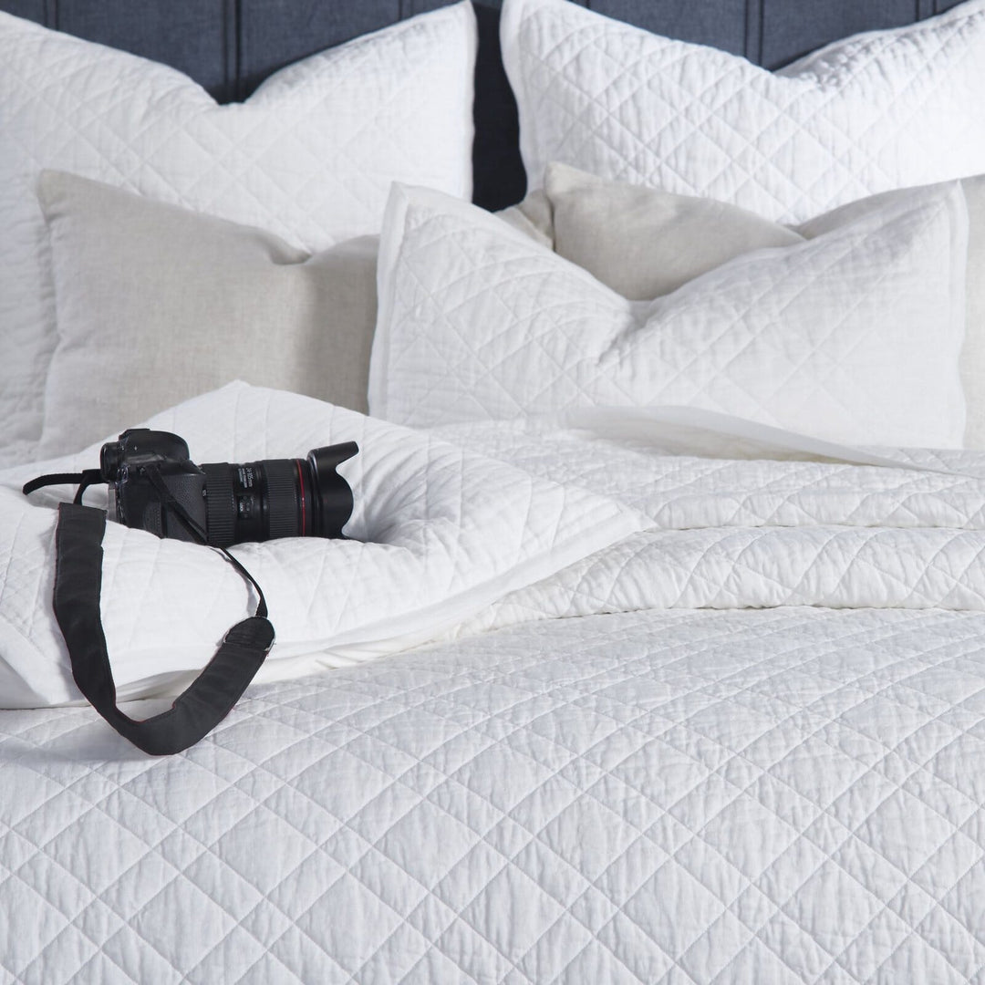 Chloe European Linen Diamond Coverlet Coverlet By Orchids Lux Home