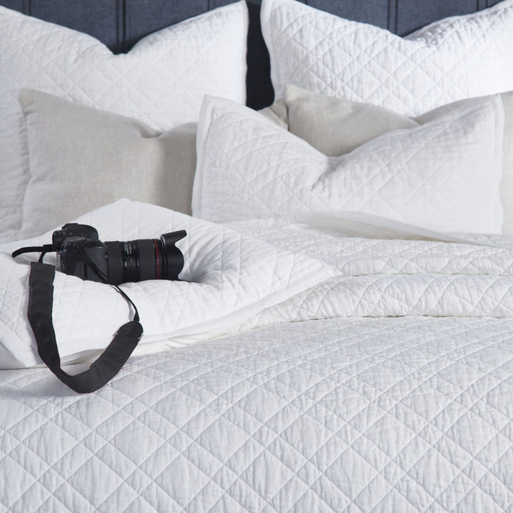 Chloe European Linen Diamond Coverlet Coverlet By Orchids Lux Home