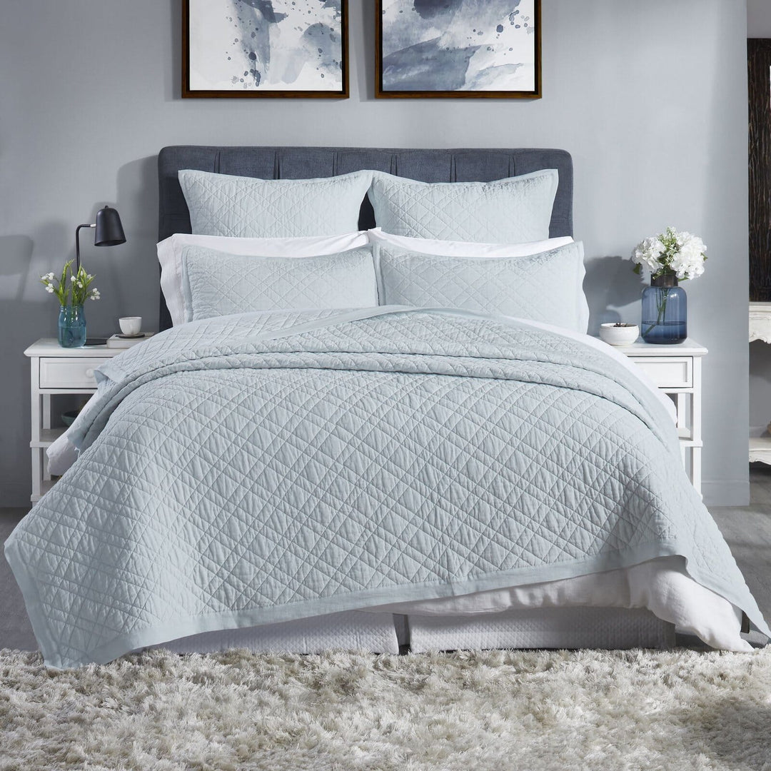 Chloe European Linen Diamond Coverlet Coverlet By Orchids Lux Home