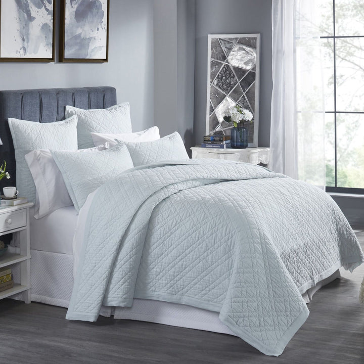 Chloe European Linen Diamond Coverlet Coverlet By Orchids Lux Home