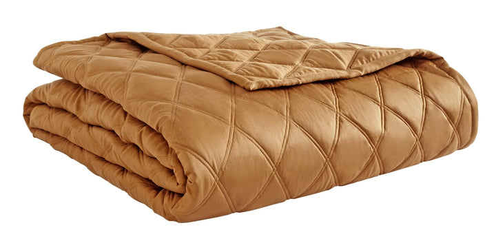 Avalon Diamond Quilted LYOCELL Coverlet Coverlet By Orchids Lux Home