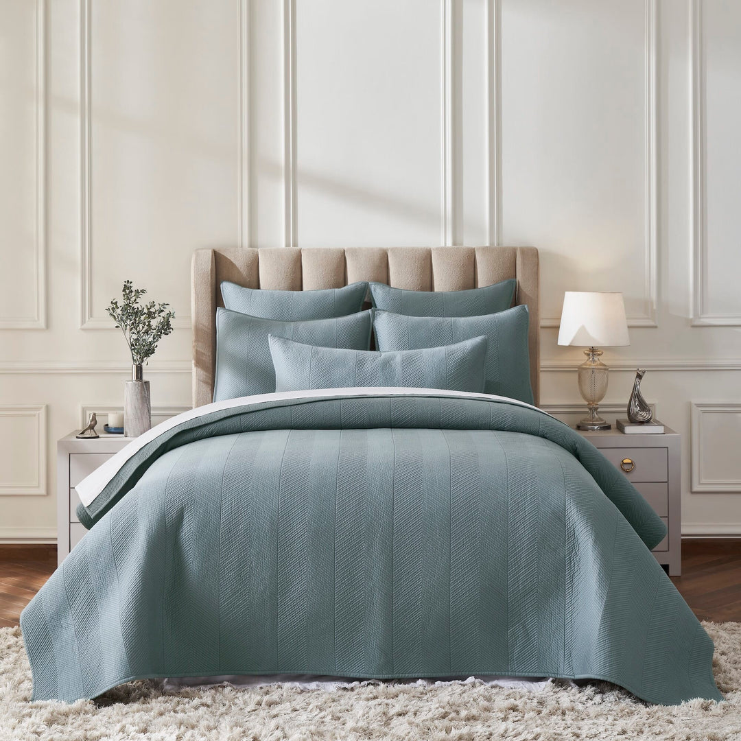 Athena Chevron Cotton Sateen Coverlet Coverlet By Orchids Lux Home