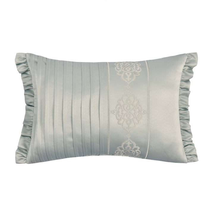 Calmfield Aqua Boudoir Decorative Throw Pillow 19" x 13" Throw Pillows By J. Queen New York