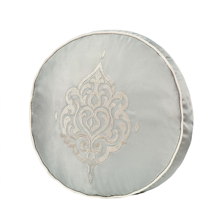 Calmfield Aqua Round Decorative Throw Pillow 15" x 15" Throw Pillows By J. Queen New York