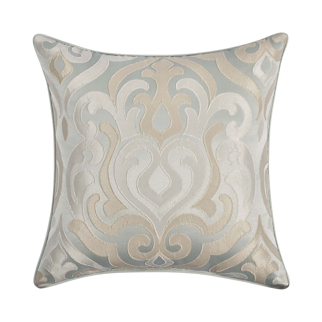 Calmfield Aqua Square Decorative Throw Pillow 18" x 18" Throw Pillows By J. Queen New York