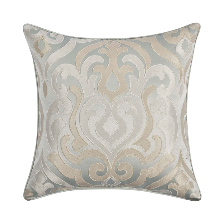 Calmfield Aqua Square Decorative Throw Pillow 18" x 18" Throw Pillows By J. Queen New York