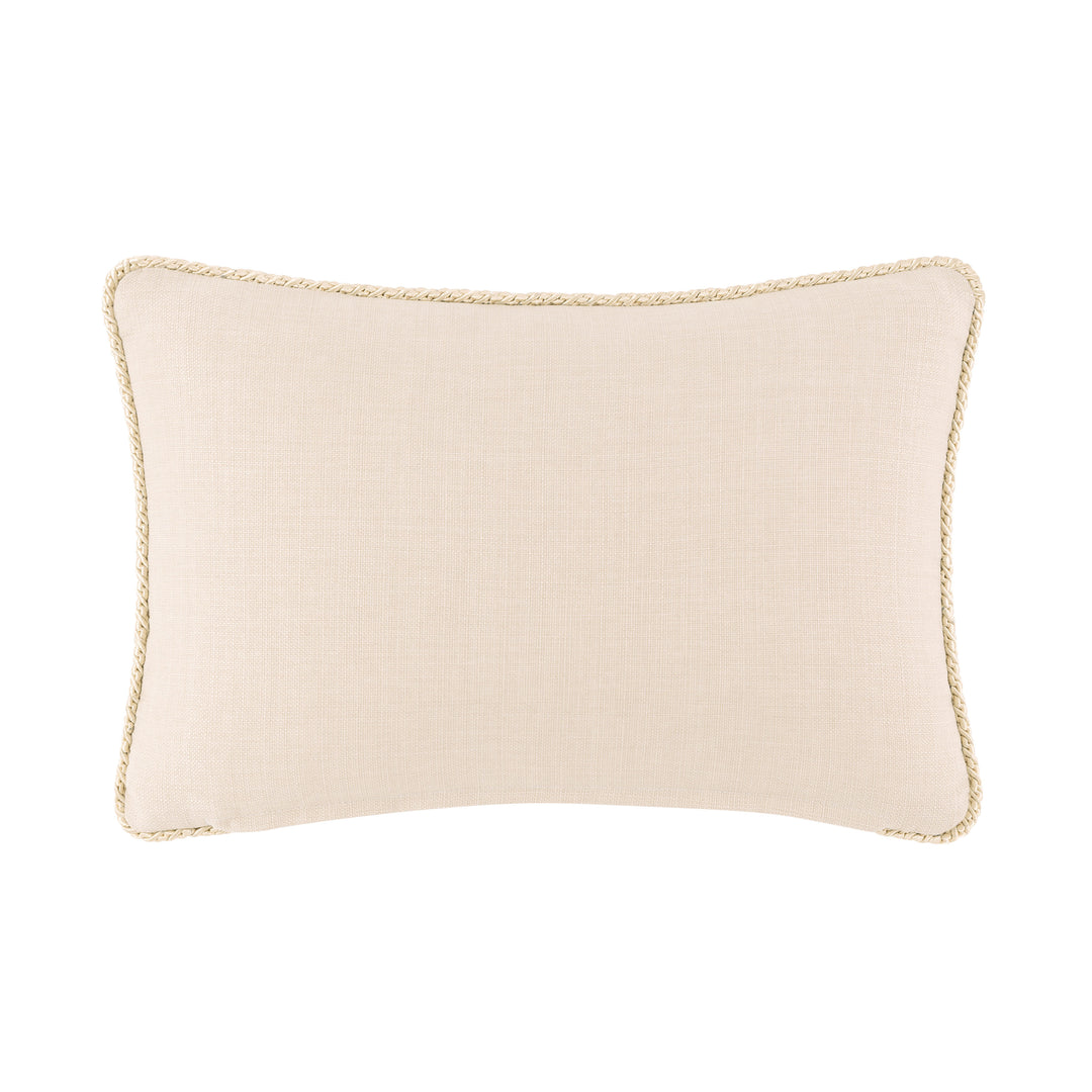 Cara Coral Metallic Oblong Embroidered Decorative Throw Pillow 19" x 13" Throw Pillows By P/Kaufmann