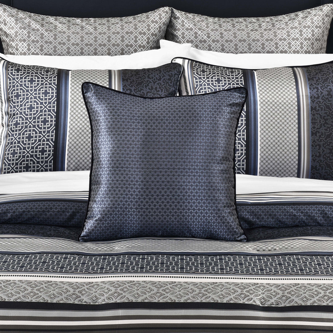 Carlisle Indigo Square Decorative Throw Pillow 18" x 18" Throw Pillows By J. Queen New York