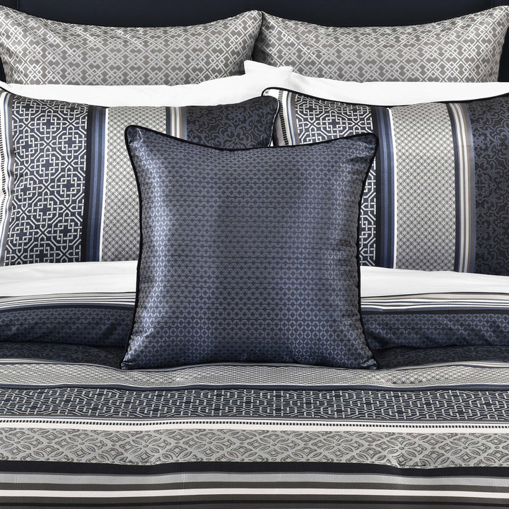 Carlisle Indigo Square Decorative Throw Pillow 18" x 18" Throw Pillows By J. Queen New York