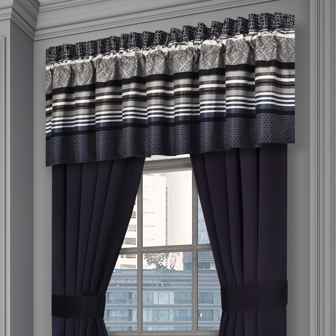 Carlisle Indigo Straight Window Valance Window Valance By J. Queen New York