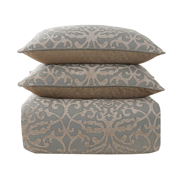 Carrick Silver/Gold 3 Piece Comforter Set