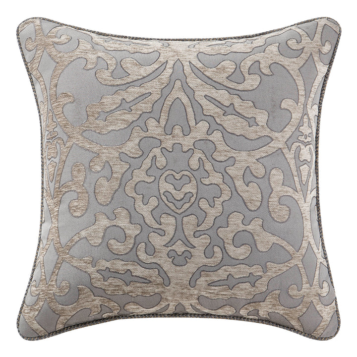 Carrick Silver/Gold Square Decorative Throw Pillow 18" x 18"