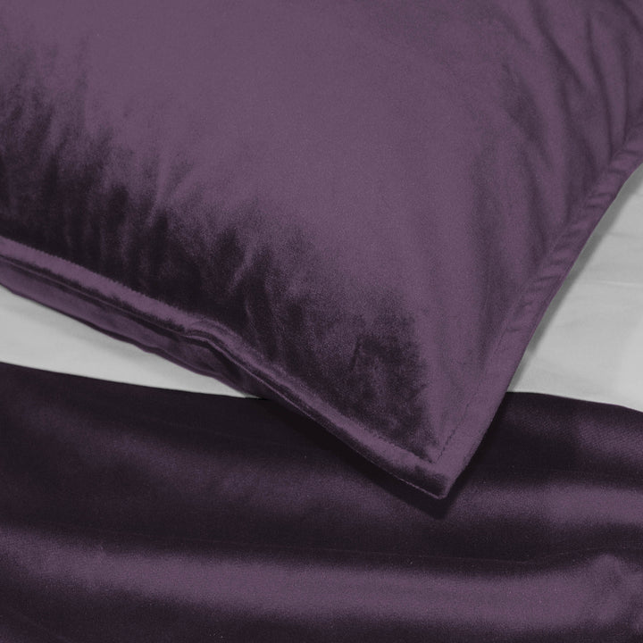 Cascade Velvet Eggplant 8 Piece Comforter Set Comforter Sets By Colcha Linens