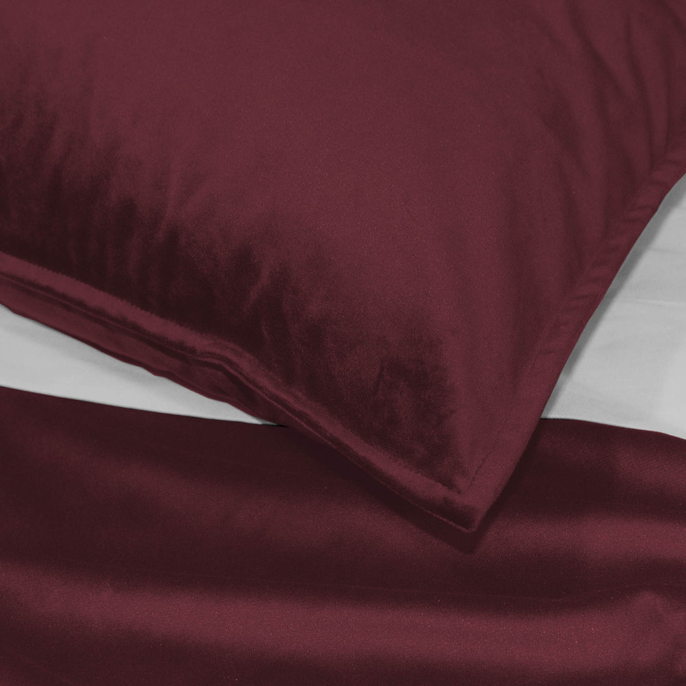 Cascade Velvet Merlot 8 Piece Duvet Cover Set Duvet Covers By Colcha Linens